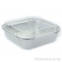 Disposable Aluminum Foil Pans 8" x 8" Square Cake Pan With Dome Lid 5 Sets - B019SKUOOY